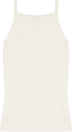 logo-embroidered tank top