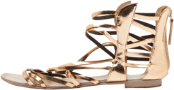 Pre-owned leather flat sandals