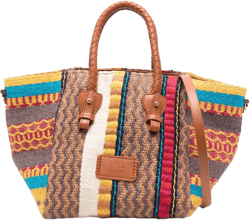Parrot straw tote bag