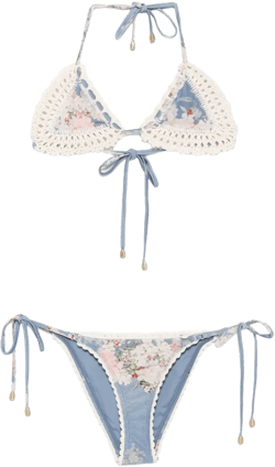 floral-print bikini