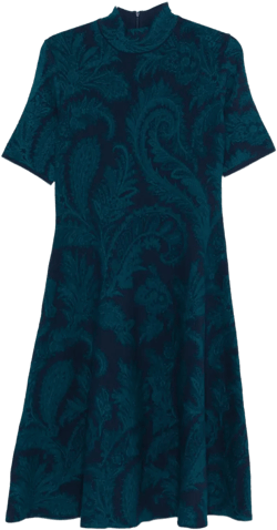 paisley-print high-neck dress