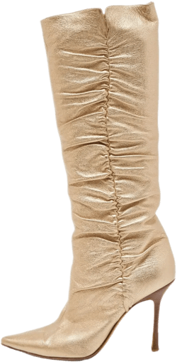 110mm ruched knee-high boots