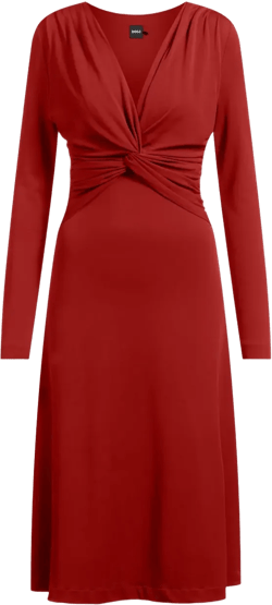 twist-detail long-sleeve midi dress