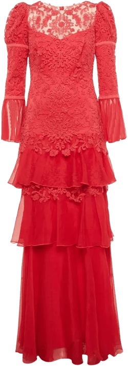 lace tiered maxi dress