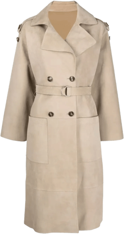 belted-waist trench coat