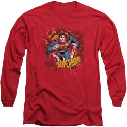 Superman Men's Sorry About The Wall Long Sleeve Adult Tee / T-Shirt