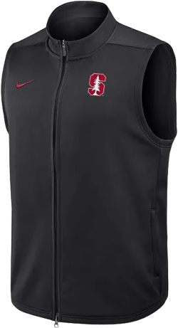 Men's Black Stanford Cardinal Primetime Victory Performance Full Zip Vest