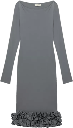 Women's Jersey Maxi Dress with Ruffle Detail