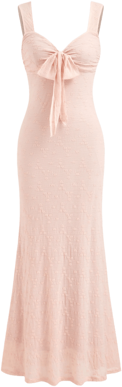 Lace Sweetheart Floral Bowknot Maxi Dress