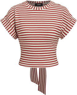 Stripe Knotted Crop Top