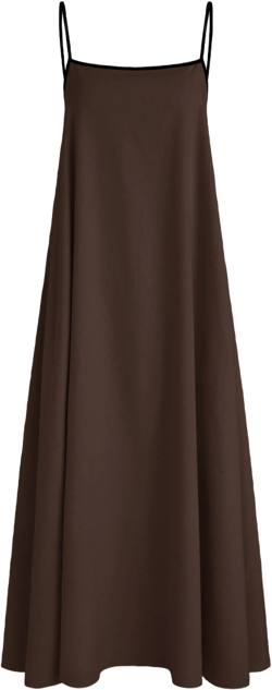 Linen-blend Square Neck Knotted Beaded Cami Maxi Dress