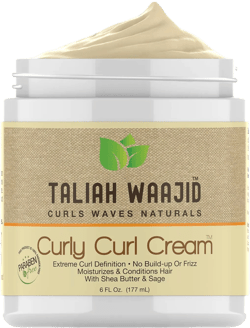 Taliah Waajid Curls Waves Natural - Curly Curl Cream | Extreme Curl Definition Hair Styling Gel | No Build-up or Frizz | 100% Paraben Free | Shea Butter & Sage - 6oz 6 Fl Oz (Pack of 1)