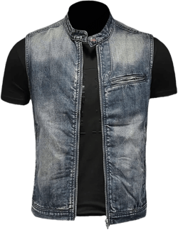 Summer Vintage Denim Jacket Men's Denim Vest Jacket Blue Slim Collar Zip Sleeveless Motorcycle Vest : Clothing, Shoes & Jewelry