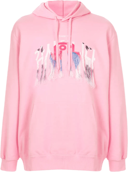 embroidered fringed hoodie