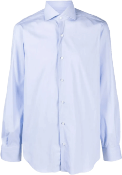 long-sleeve cotton-blend shirt