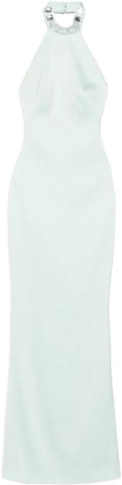 embellished halter-neck dress