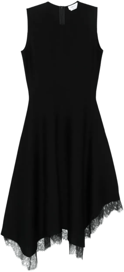 lace-trimmed sleeveless dress