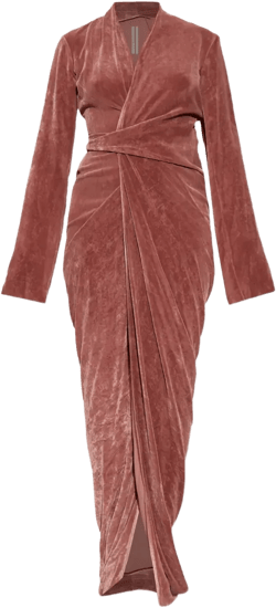 wrap-effect velvet dress