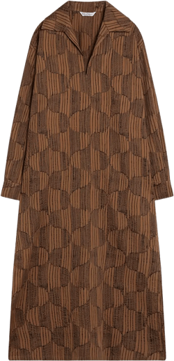 geometric-print shirt midi day dress