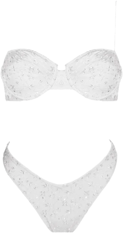 embroidered underwire-cup bikini