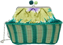 Pasticcino printed wicker clutch bag