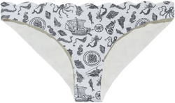 scalloped cameo-print bikini briefs