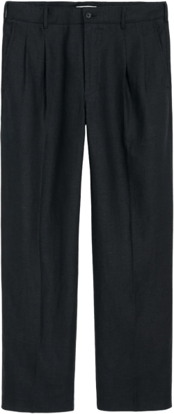 Double Pleated Trouser In Linen