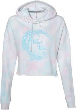 Velvet Vine Blue & Tie Dye Lightweight Crop Hoodie  - Women's