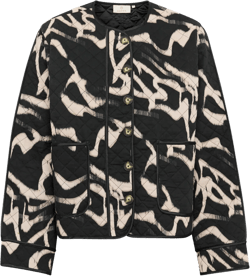 Kaffe Womens Jacket Kayla Black/Nature Organic Lines