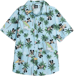 Disney Mickey Mouse Big Boys Hawaiian Button Down Dress Shirt 18-20