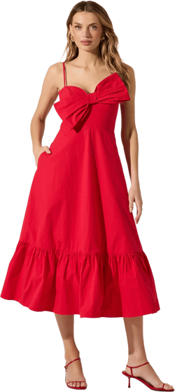 Asymmetrical Bow Midi Dress