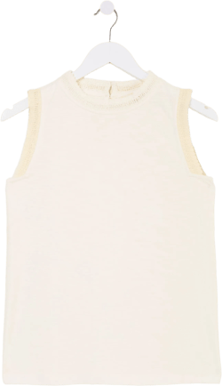 Isla White Lace Jersey Tank Top