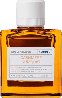 KORRES Eau de Toilette, Cashmere Kumquat Fragrance for Women and Men, Citrus Floral Woody Perfume with Orange Blossom, Vanilla & Cedarwood, Inspired by Greek Island Scents, 1.69 Fl Oz