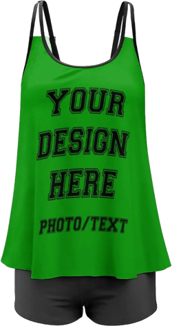 Custom Swimsuit for Women Add Own Image and Text Design Personalized Fashion Sexy Bikini Swimwear Two Piece Gift Green Medium
