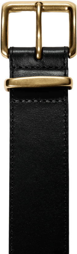 EMBLEM SOLID BRASS LEATHER WIDE BELT