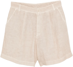 pleated linen shorts