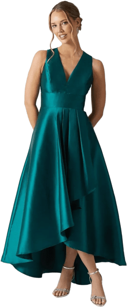Coast Honoured Sleeveless Plunge Waterfall Twill Maxi Bridesmaid Dress