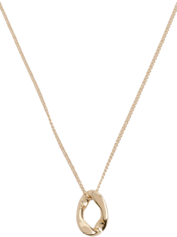Hammered Oval Drop Necklace