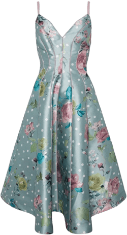 Floral Print Twill Midi Cami Dress