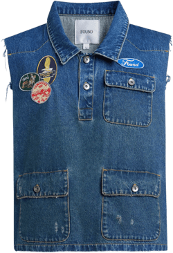 Raw Cut Patch Mechanic Denim Vest