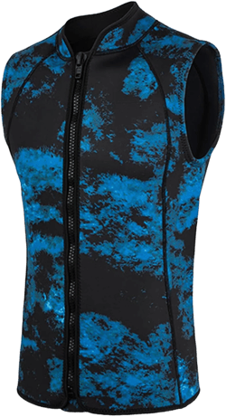 3Mm Wetsuit Water Sports Sleeveless Diving Vest Neoprene Swim Suit Anti Jellyfish Sunscreen for Surfing Snorkeling Small Blue