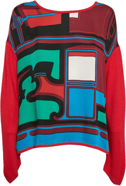 geometric silk top