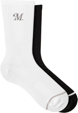 Multi 2 Pack M Embroidered Sport Socks