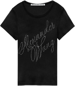 Crystal Hotfix Tee In Ribbed Jersey