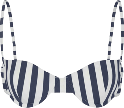 Balconette Underwire Bikini Top in Marine Vertical Stripes