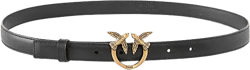 PINKO Women's Love Berry H2 Black Leather Belt  