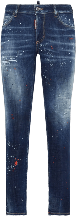distressed-effect jeans