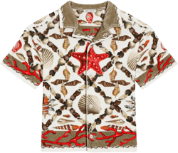 starfish-print short-sleeve shirt