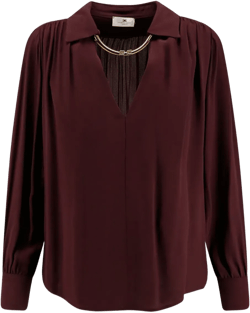 pleated-neck shirt