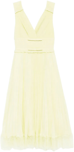 georgette frill midi dress